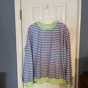 Striped Sweatshirt with Neon Accents